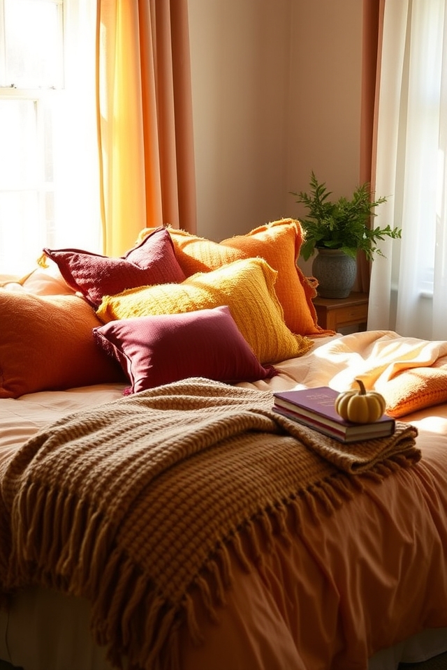 autumn themed decorative pillows