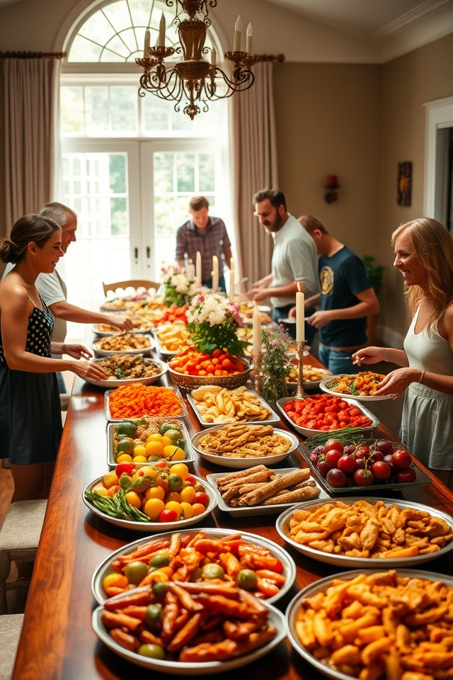 buffet style dining setup