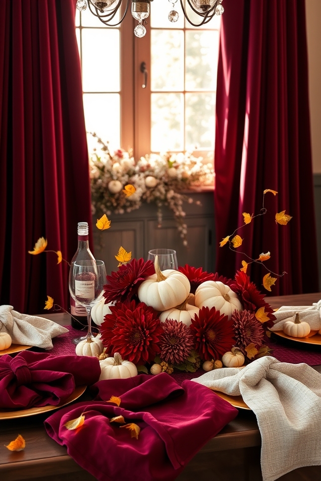 burgundy cream autumn elegance