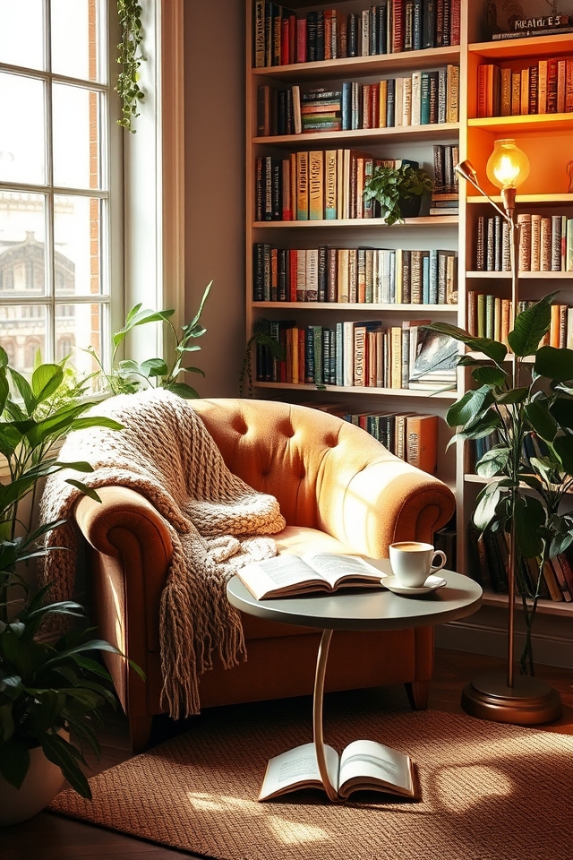 caf style reading nook setup