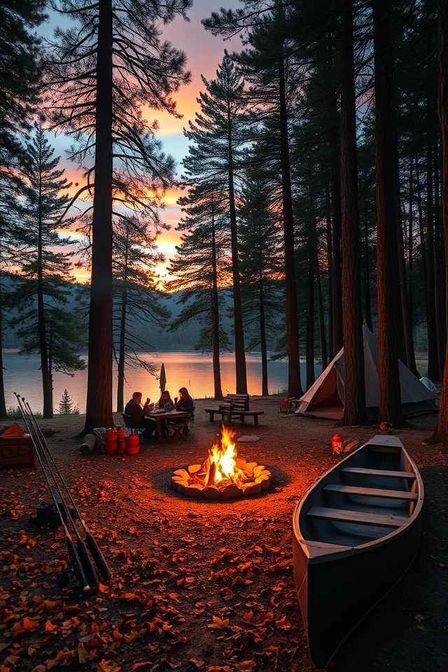 camping together in nature