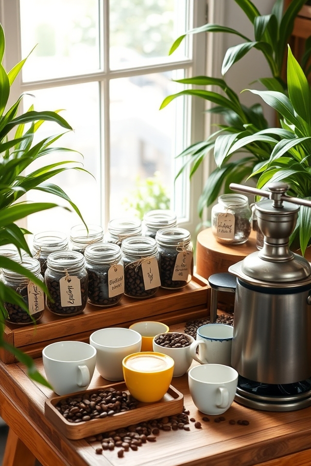 coffee tasting station setup