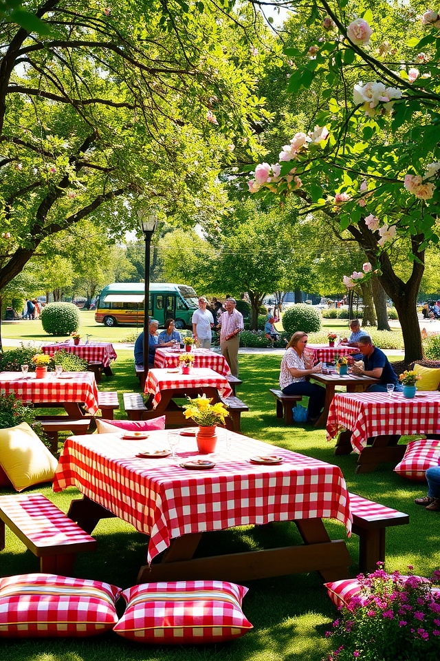 comfortable community picnic setup
