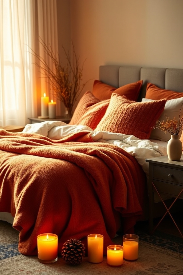 cozy autumn candle ambiance