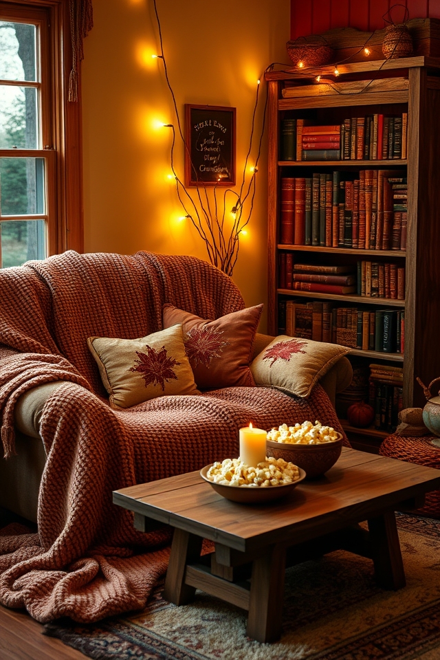 cozy autumn movie night