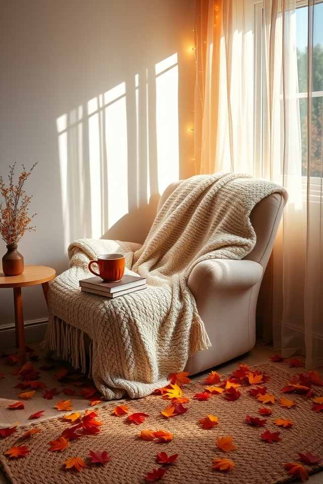 cozy autumn reading nook