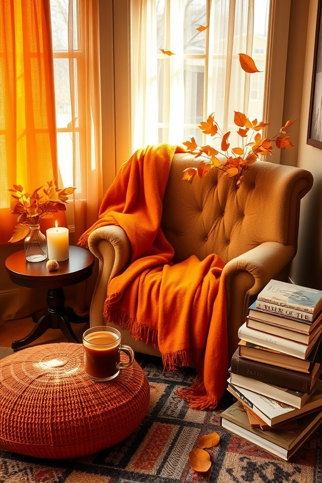 cozy autumn reading nook