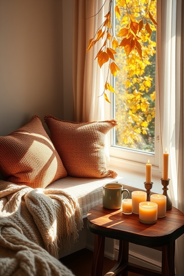 cozy autumn window seat