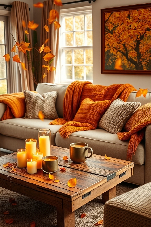 cozy blankets enhance fall decor