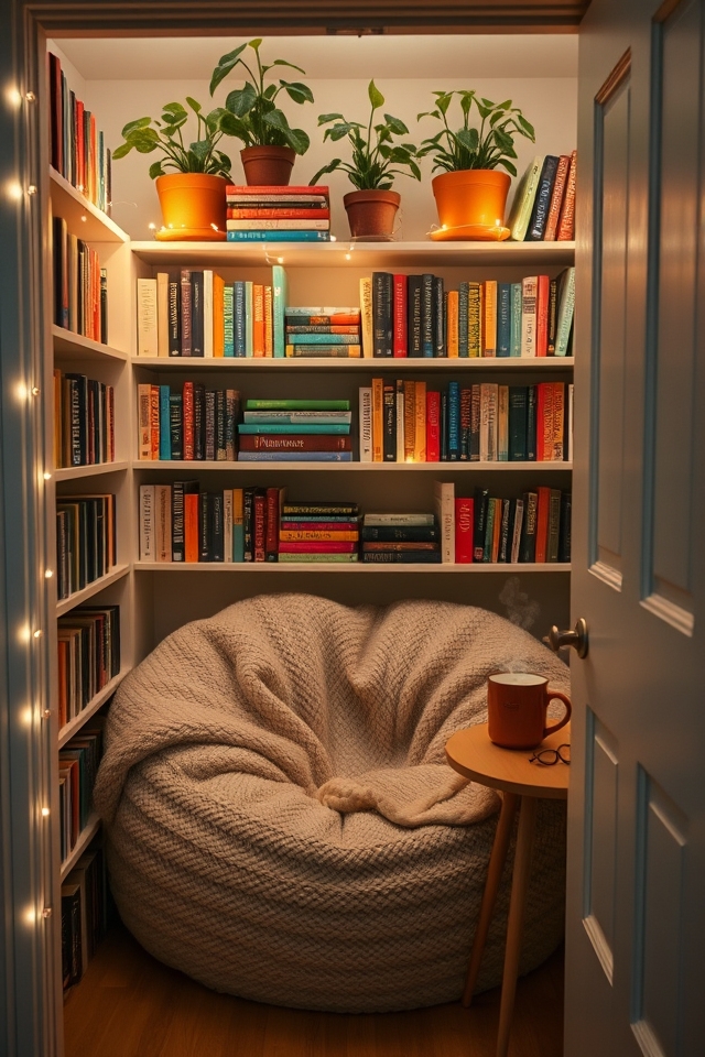 cozy closet reading nook