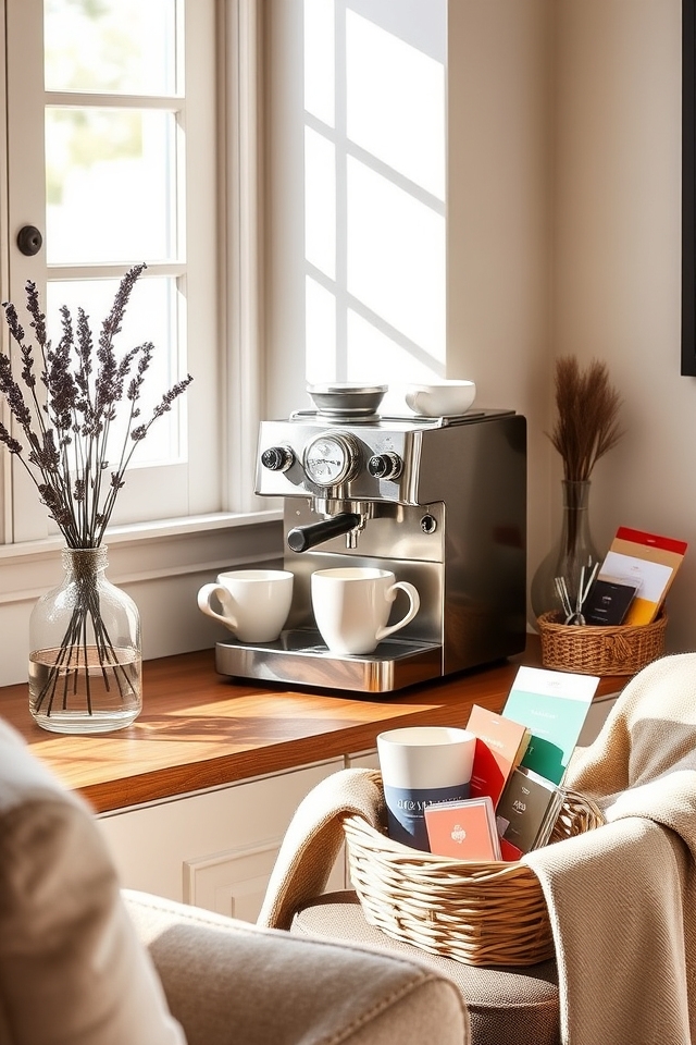 cozy coffee bar setup
