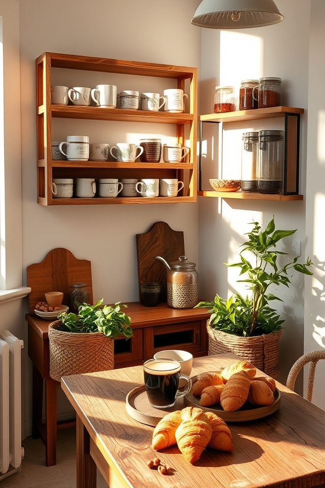 cozy coffee space display