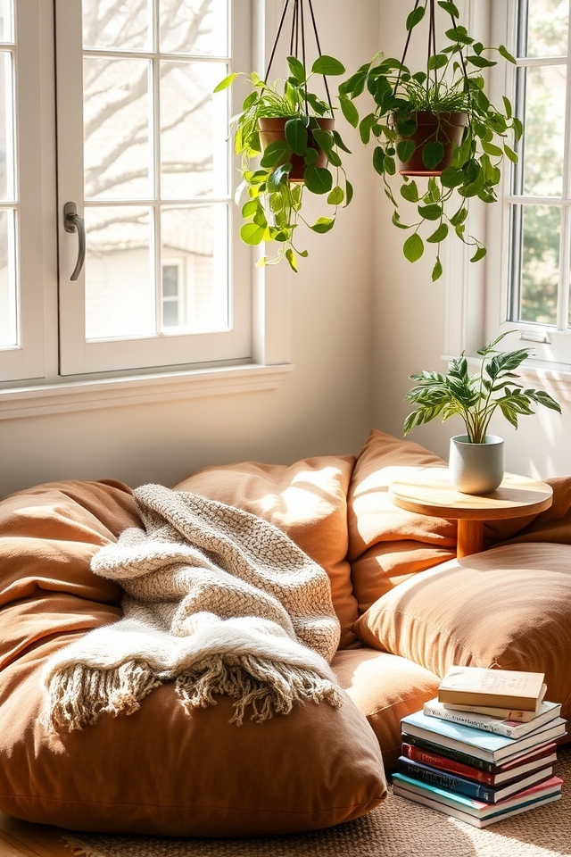 cozy floor cushion corner