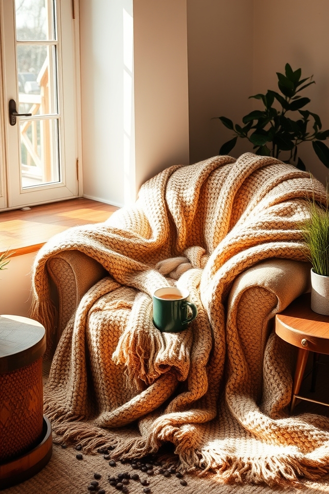 cozy layered throw blankets