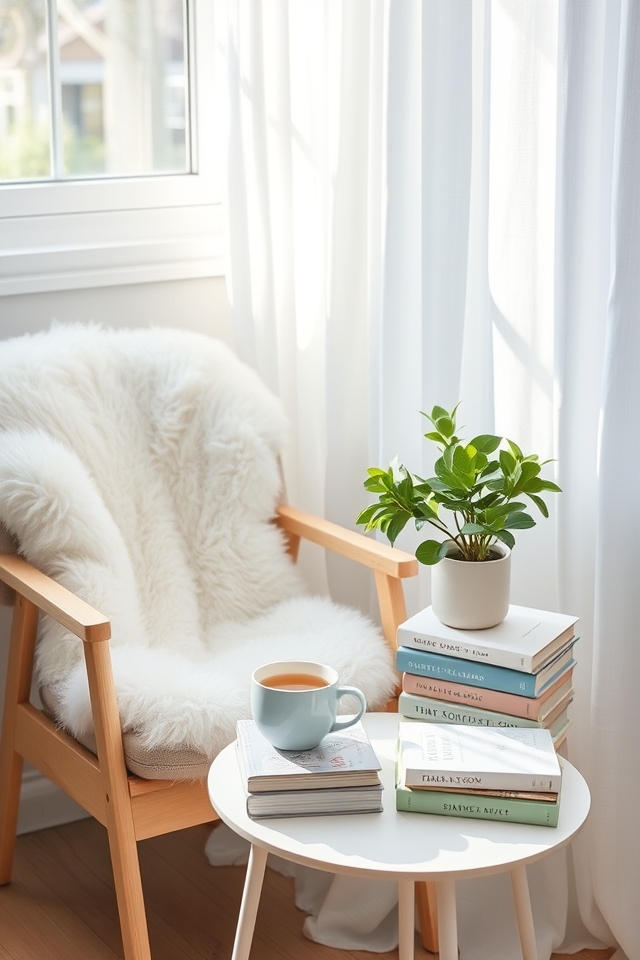 cozy minimalist reading nook
