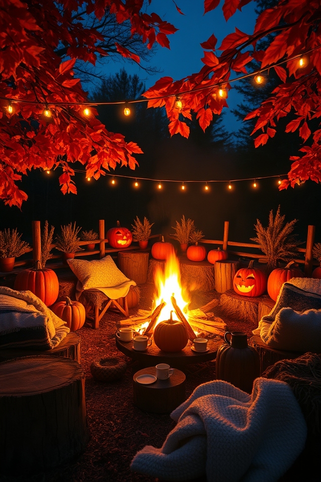 cozy outdoor bonfire setup