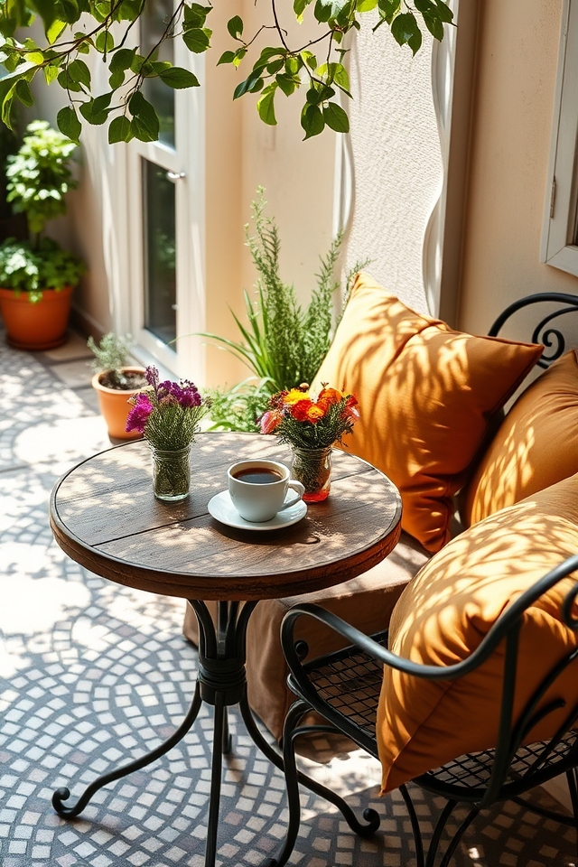 cozy outdoor coffee nook