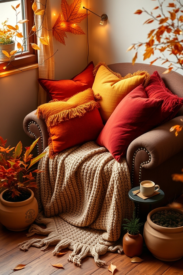 cozy plush autumn cushions