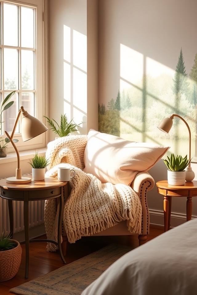 cozy reading nook setup