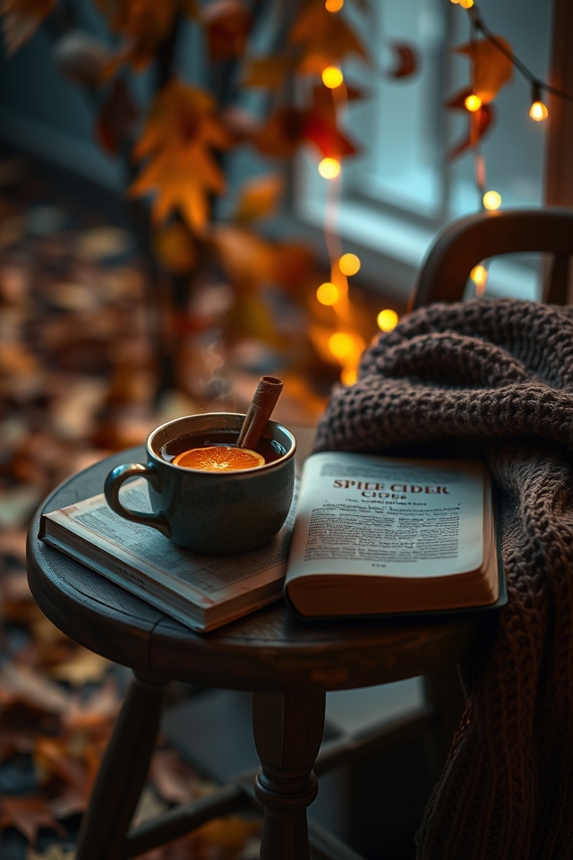 cozy reading with cider