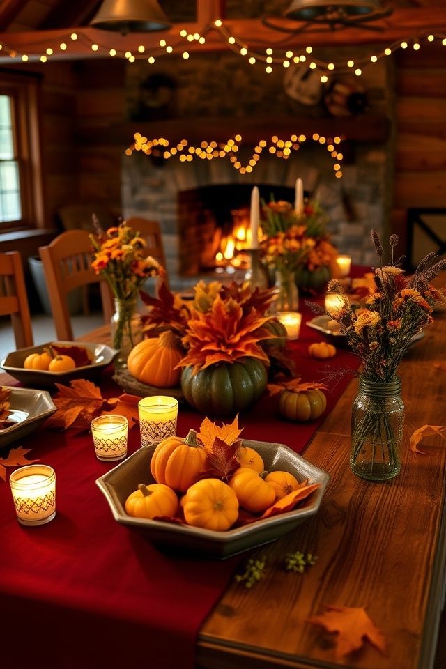 cozy rustic autumn dining