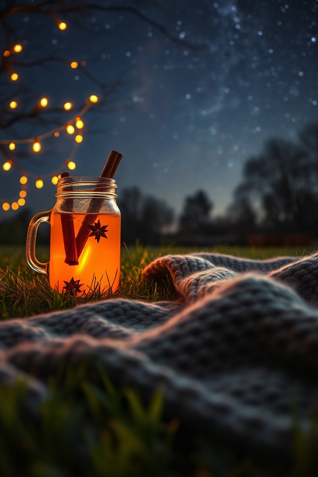 cozy stargazing under blankets
