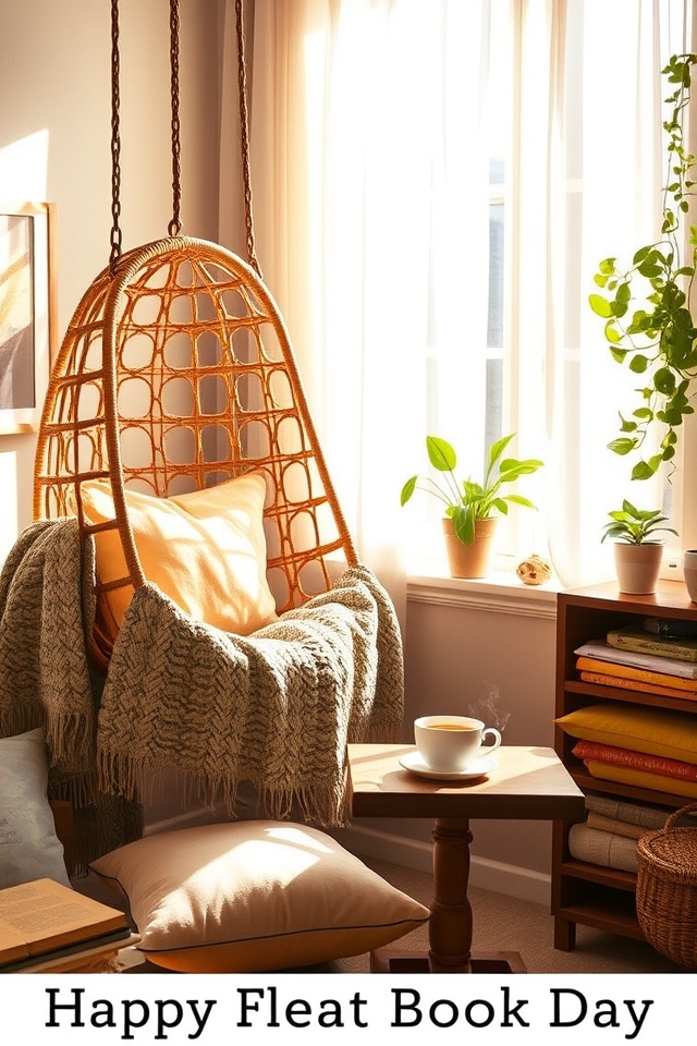 cozy swinging reading nook