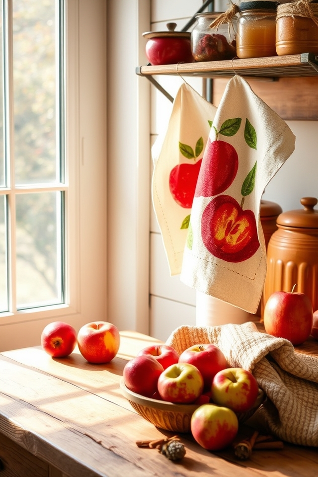 diy apple themed kitchen towels