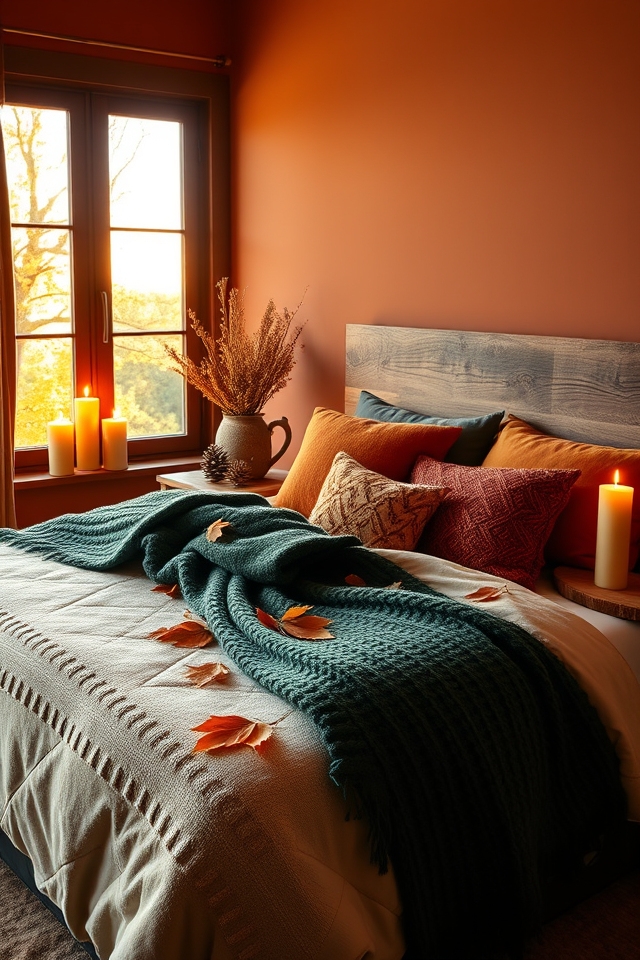 earthy autumn bedroom decor