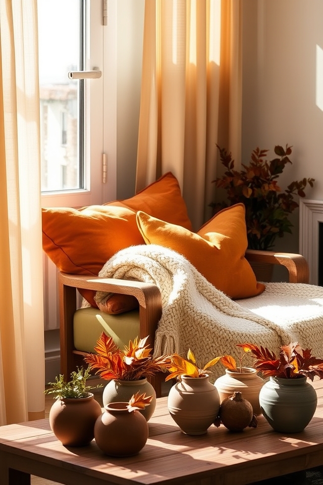 earthy tones enhance decor