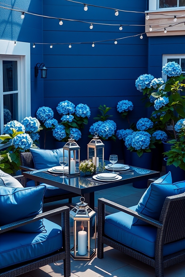 elegant blue and silver