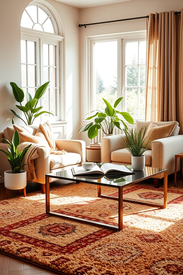 elevate space with statement rugs