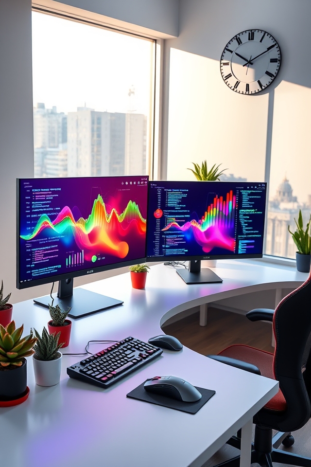 enhanced productivity with dual monitors