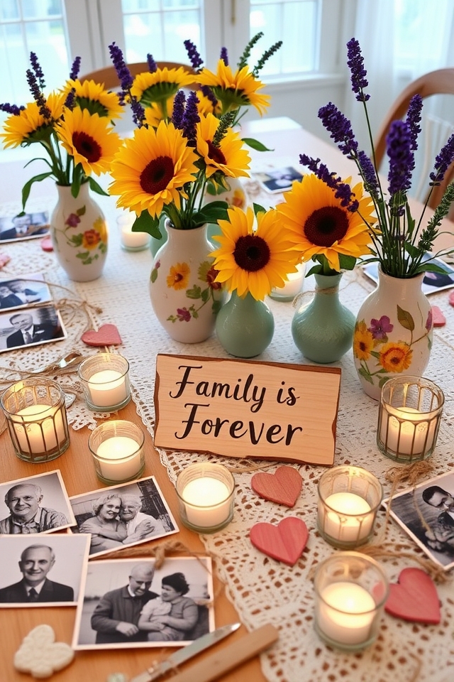 grandparent themed centerpiece decorations