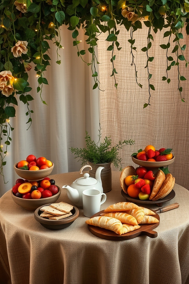 hobbit inspired cozy snack table