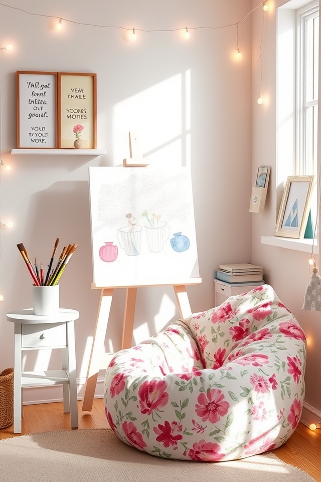 inspiring artistic workspace nook