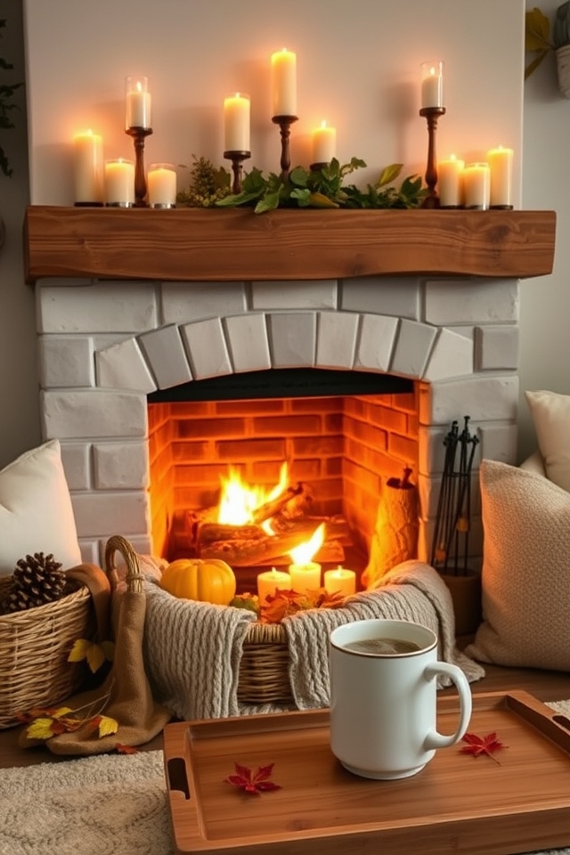 inviting autumn hearth display