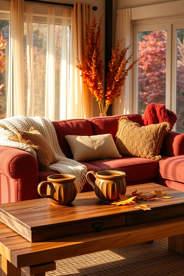 layered cozy textile arrangement