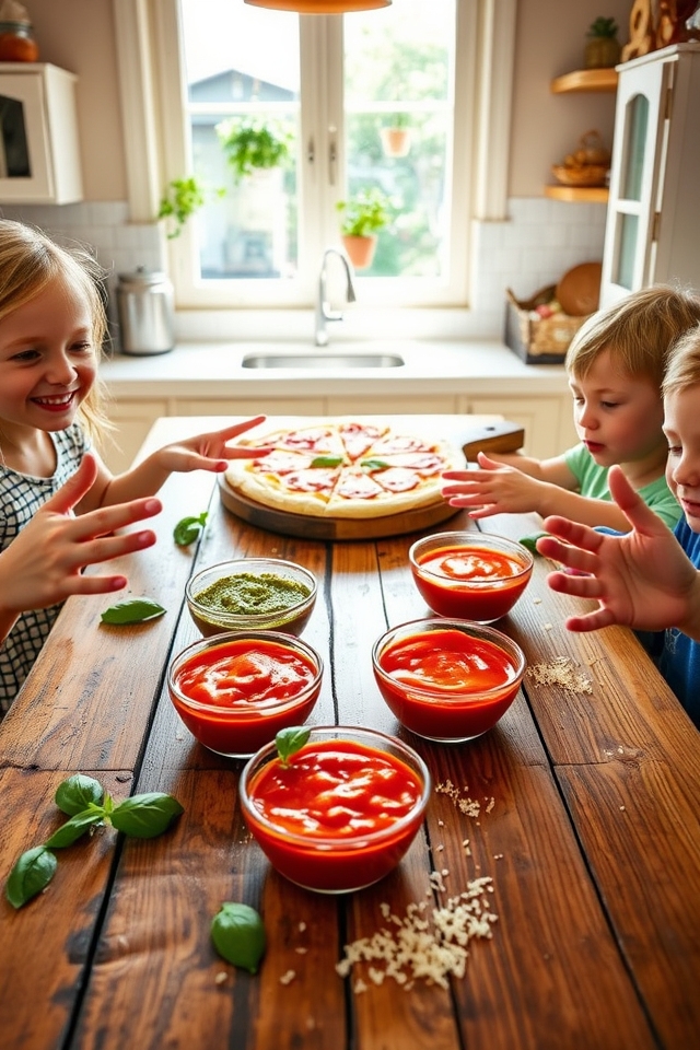 pizza sauce tasting station