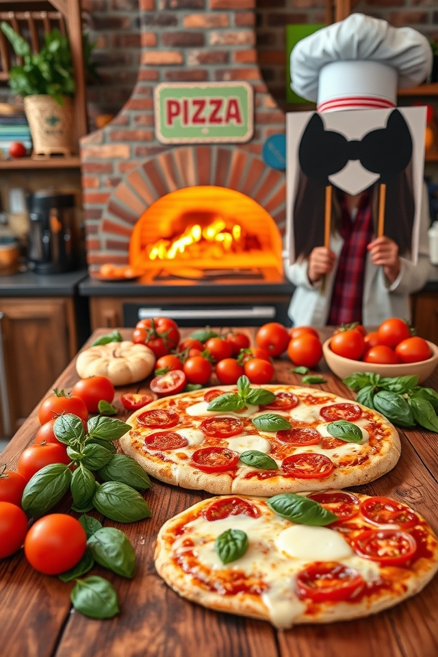 pizza themed photo booth fun