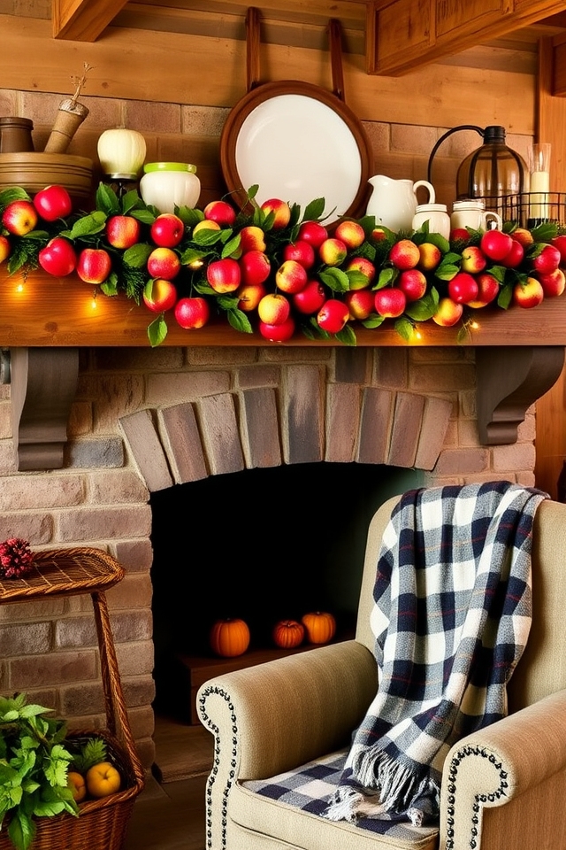 rustic autumn apple garland