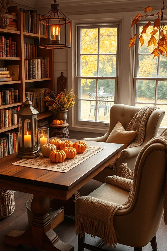 rustic cozy reading nook