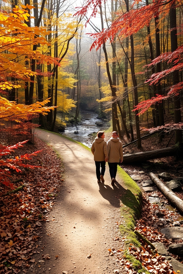 scenic autumn foliage hike