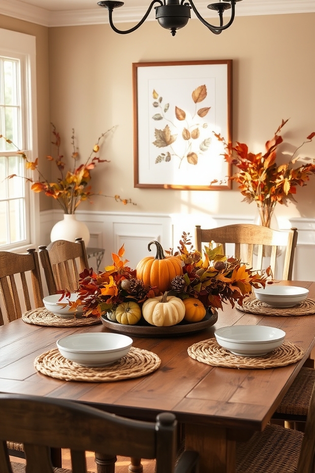 serene autumn dining decor
