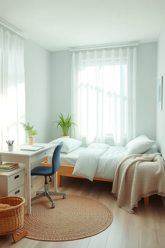 serene student bedroom palette