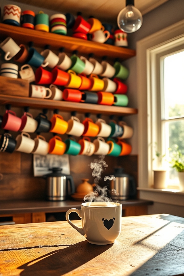 showcase colorful mug collection