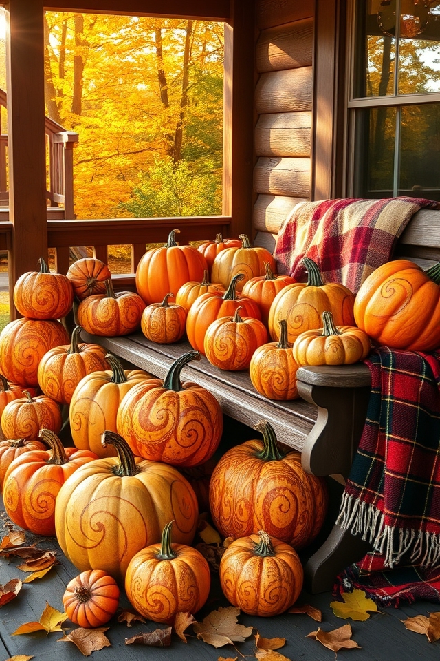 vibrant artistic pumpkin displays