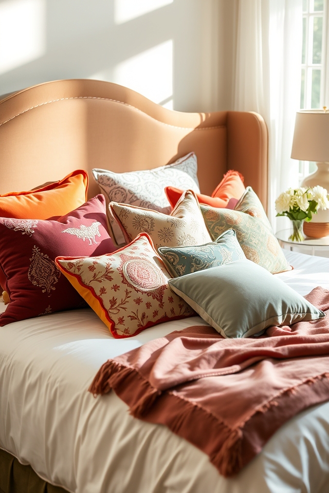 vibrant cozy decorative pillows