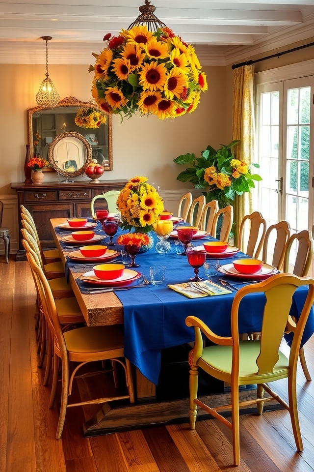 vibrant dining room accents