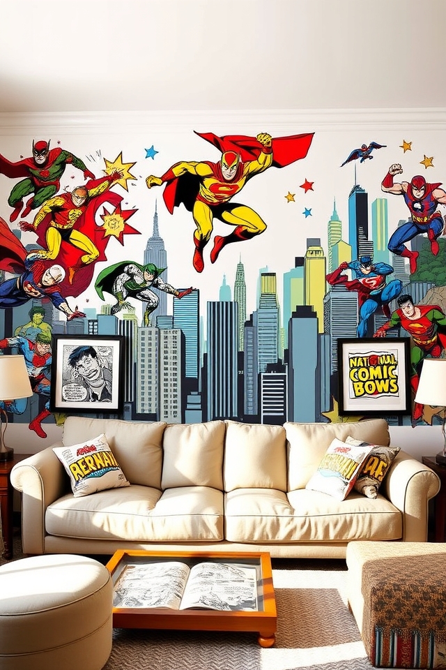 vibrant superhero wall decals